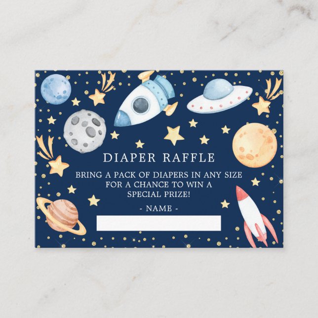 Carte D'accompagnement Ticket de Baby shower Déchets de l'espace extra-at (Devant)