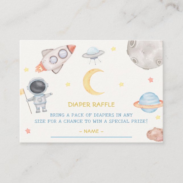 Carte D'accompagnement Ticket de Baby shower Déchets de l'espace extra-at (Devant)