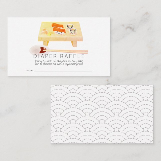 Carte D'accompagnement Ticket de rabat de Baby shower de sushi (Devant / Derrière)