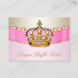 Carte D'accompagnement Ticket de rabat de fille princesse rose et or