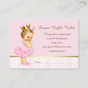 Carte D'accompagnement Ticket de tombola couche Ballerine Princesse