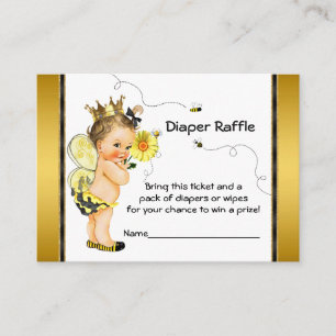 Carte D'accompagnement Ticket de tombola couche fille abeille