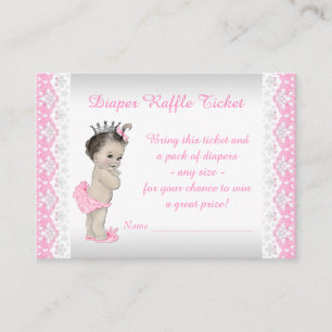 Carte D'accompagnement Ticket de tombola de couche Adorable Princesse Ros