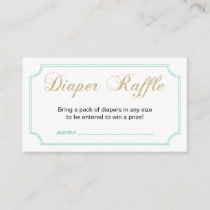 Carte D'accompagnement Ticket de tombola de couche   Baby Shower Fille en