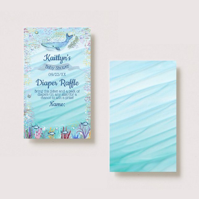 Carte D'accompagnement Ticket de tombola de couche Baby Shower Sous La Me (Créateur téléchargé)