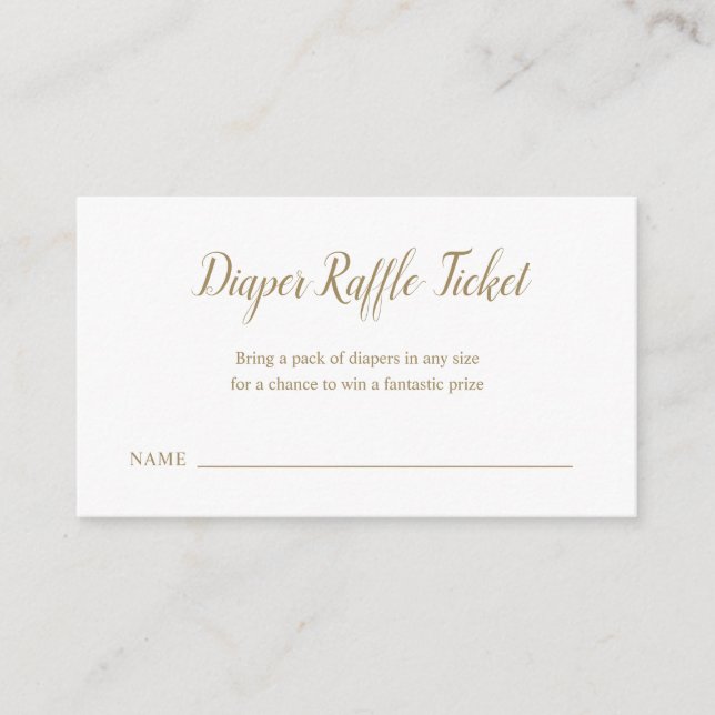 Carte D'accompagnement Ticket de tombola de couche-culotte bébé Garçon ou (Devant)