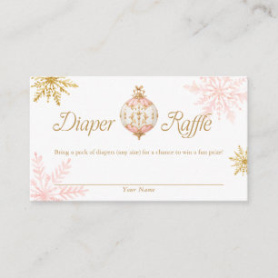 Carte D'accompagnement Ticket de tombola de couche flocon de neige rose e