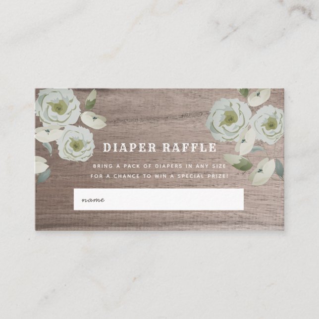 Carte D'accompagnement Ticket de tombola de couche pour Baby Shower Roses (Devant)