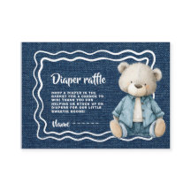 Ticket de tombola de couche pour bébé en bleu rust