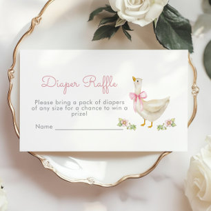 Carte D'accompagnement Ticket de tombola de couche Silly goose Ruban rose