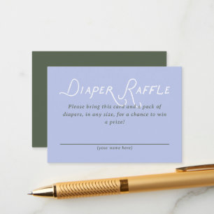 Carte D'accompagnement Ticket de tombola de couches pour Baby Shower