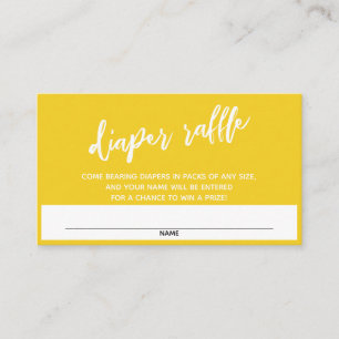 Carte D'accompagnement Ticket de tombola jaune gras écriture manuscrite m