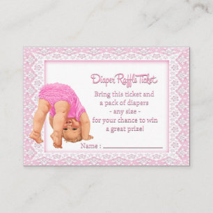 Carte D'accompagnement Ticket de tombola pour fille couche culottes