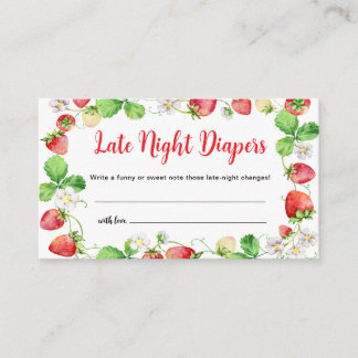 Carte D'accompagnement Ticket pour le jeu des couches de nuit à la fraise