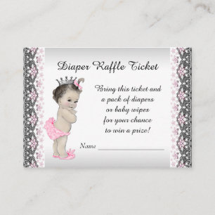 Carte D'accompagnement Ticket rabat princesse en argent rose