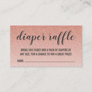 Carte D'accompagnement Ticket rose Gold Faux Parties scintillant Ombre Di
