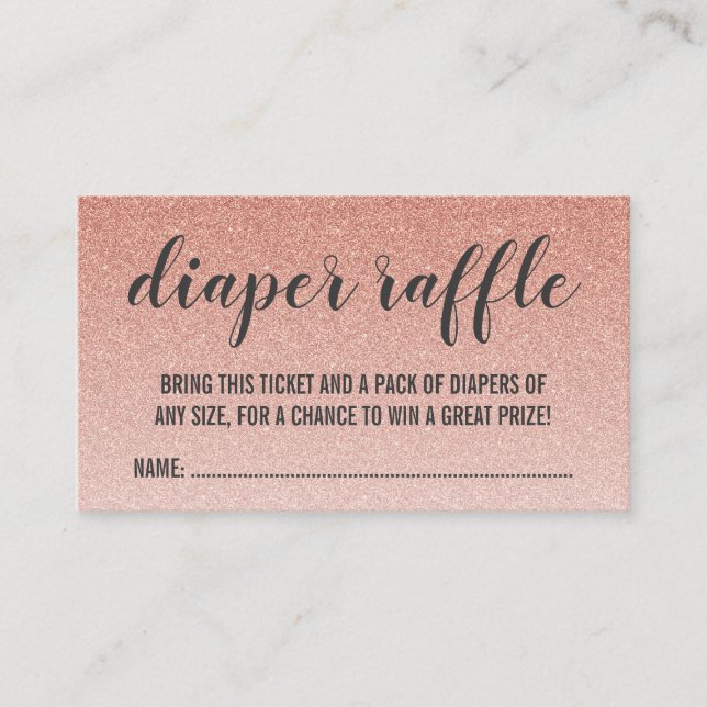 Carte D'accompagnement Ticket rose Gold Faux Parties scintillant Ombre Di (Devant)