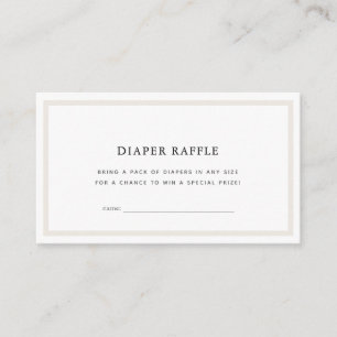 Carte D'accompagnement Ticket simple Baby shower blanc de rabat