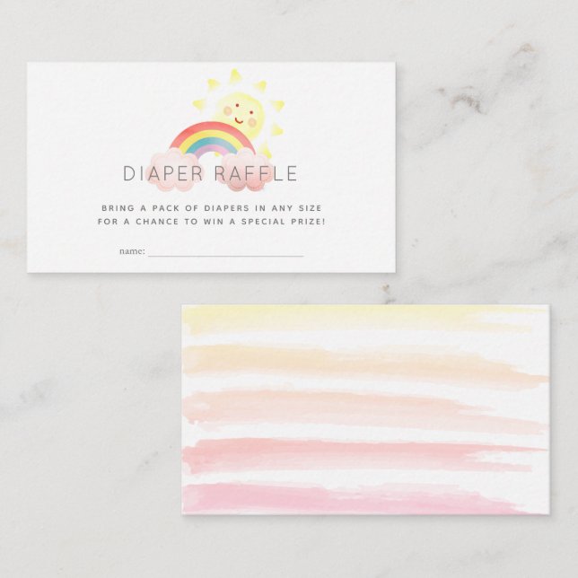 Carte D'accompagnement Ticket Sunshine & Rainbow Diaper (Devant / Derrière)
