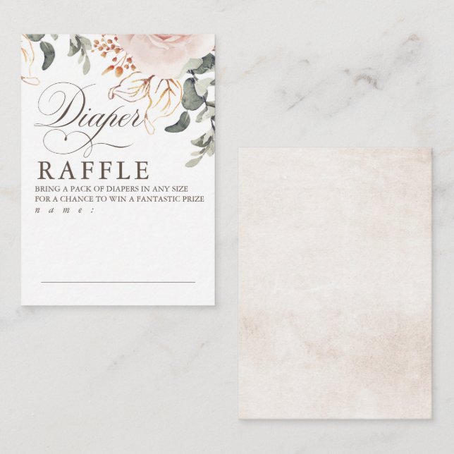 Carte D'accompagnement Tickets De Jeu De Raffle De Fleurs D'Ombre Terre (Devant / Derrière)