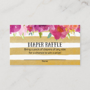 Carte D'accompagnement Tickets de rabat Baby shower rose et or