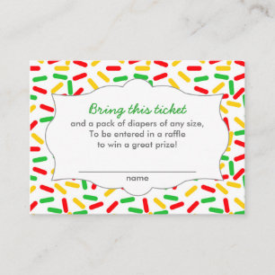 Carte D'accompagnement Tickets de raffle Baby shower de Noël