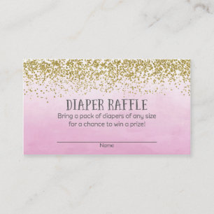 Carte D'accompagnement Tickets de rousseur à Baby shower doré et rose