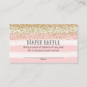Carte D'accompagnement Tickets de rousseur à Baby shower doré et rose