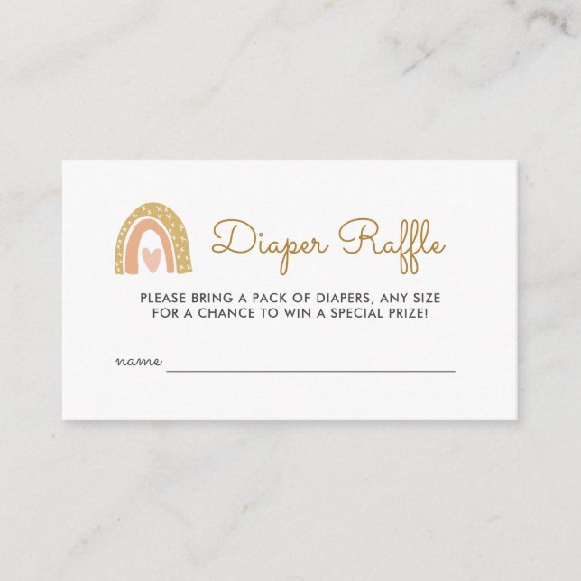 Carte D'accompagnement Tickets de rousseur de Baby shower Rainbow Earthy (Devant)