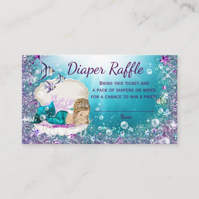 Carte D'accompagnement Tickets de rousseur de sirène mignonne Blonde (Devant)