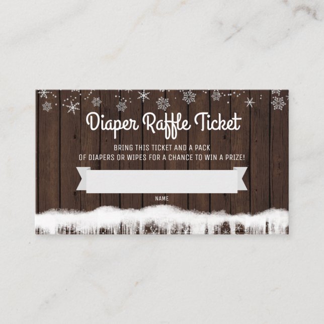 Carte D'accompagnement Tickets rougeâtres de la couche de neige rustique (Devant)