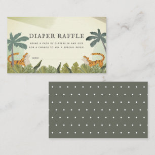 Carte D'accompagnement Tiger Jungle Safari Déchets Raffle Ticket