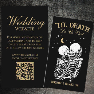 Carte D'accompagnement Til Death Site Mariage gothique QR Code RSVP