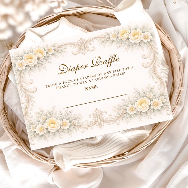 Carte D'accompagnement Tirage au sort Champagne Rose Baroque Diapper (Créateur téléchargé)