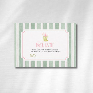 Carte D'accompagnement Tirage au sort couche Sage Striped Matcha Bubble T