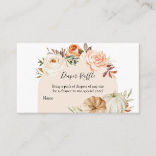 Carte D'accompagnement Tirage au sort de couche bébé Floral Boho Pumpkin 