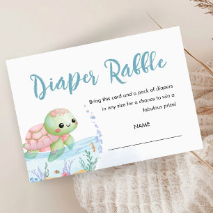 Carte D'accompagnement Tirage au sort de couche bébé Shower Tortue de mer