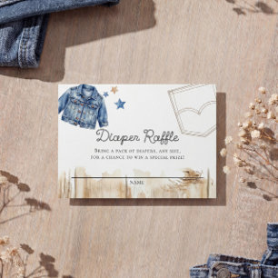 Carte D'accompagnement Tirage au sort de couche en denim bleu jean 