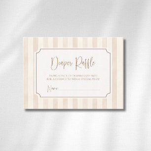 Carte D'accompagnement Tirage au sort de couche Ivory Soft Brown Stripes 