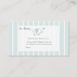 Carte D'accompagnement Tirage au sort de couche Minimaliste éléphant bleu
