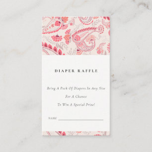 Carte D'accompagnement Tirage au sort de couche moderne blush paisley Bab