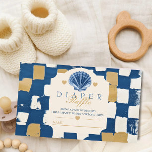 Carte D'accompagnement Tirage au sort de couche Oh Baby Coastal Seashell