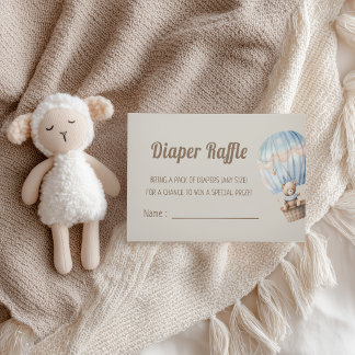 Carte D'accompagnement Tirage au sort de couche pour Baby Shower Ours en 