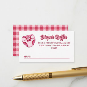 Carte D'accompagnement Tirage au sort de couche pour Baby Shower Rétro Ce