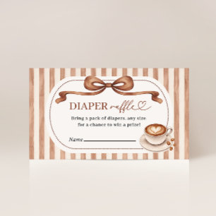 Carte D'accompagnement Tirage au sort de couche pour bébé autour du café
