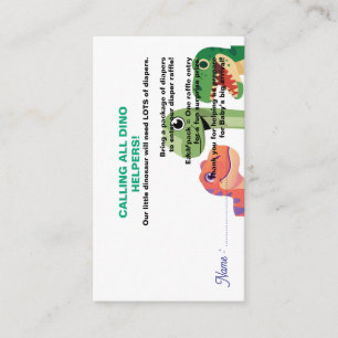 Carte D'accompagnement Tirage au sort de couche pour demande de bébé dino