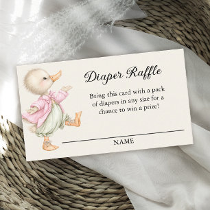 Carte D'accompagnement Tirage au sort de couche pour fille thème livre d'