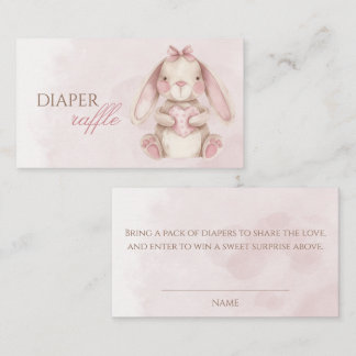 Carte D'accompagnement Tirage au sort de couche rose aquarelle Sweet Bunn