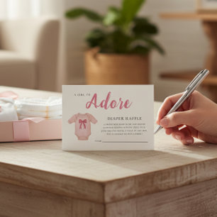 Carte D'accompagnement Tirage au sort de couches Adore Bébé Fille Rose