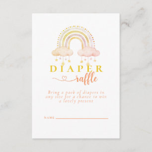 Carte D'accompagnement Tirage au sort de couches Baby Shower Boho Aquarel